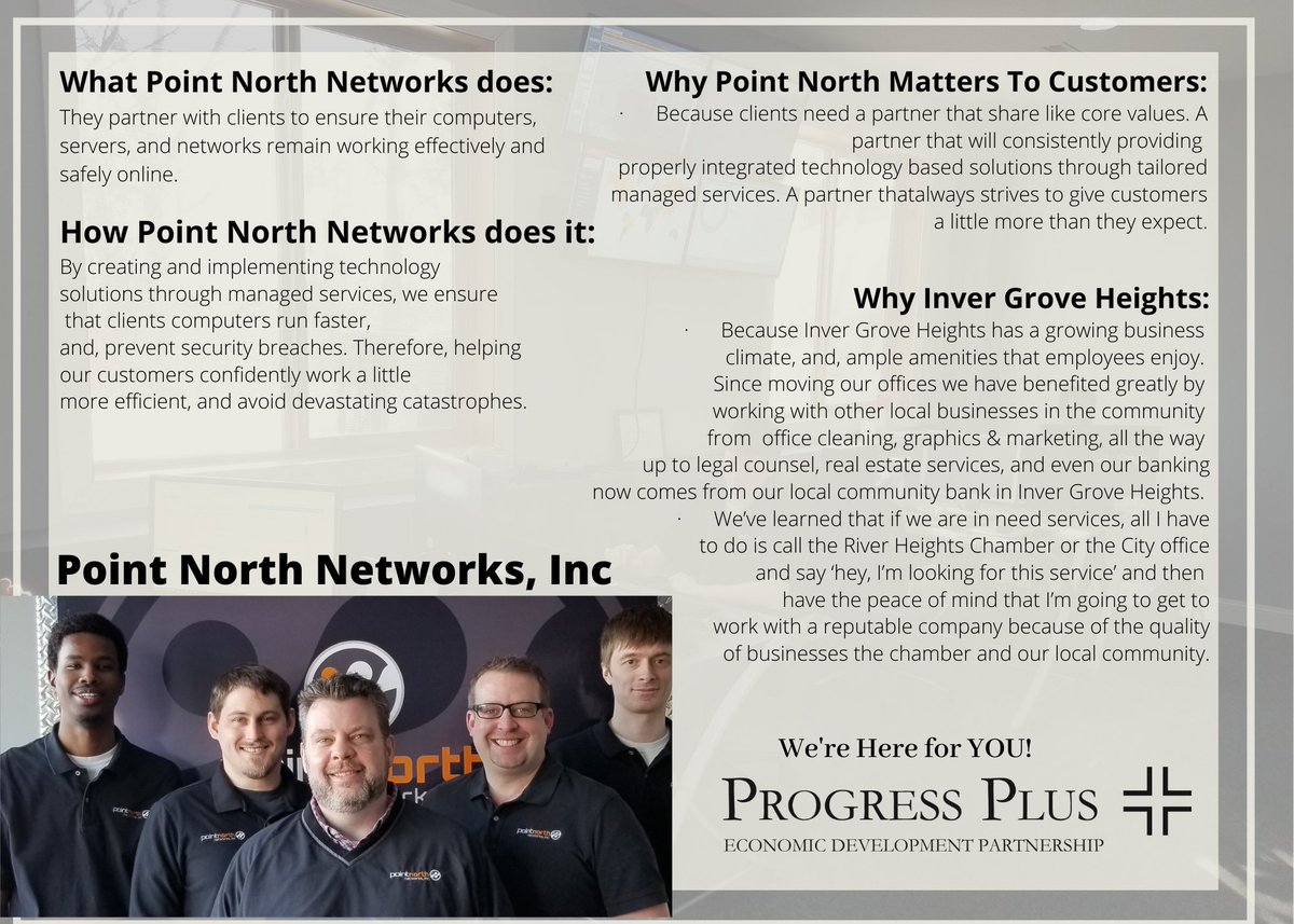 progressplusED's tweet image. In case you missed it -  December's @progressplusED Street Beat on @PointNorthNetworks and the importance of small businesses in your Neighborhoods. #ProgressPlus #EconomicDevelopment #WeAreHereForYou #SmallBusiness #DevelopmentResources #InverGroveHeights #BusinessConnections