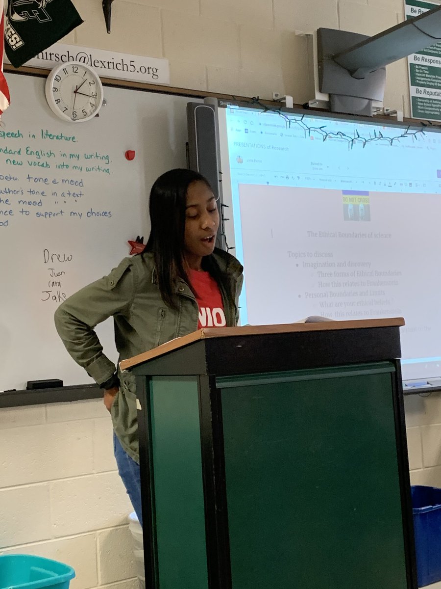 johowedfhs's tweet photo. @BetsyHirsch63 gives me #FoxPride by challenging her students to research topics and relate them to Shelley’s Frankenstein. #greatpresentations @dutchforkhigh https://t.co/hL6e48UU9g