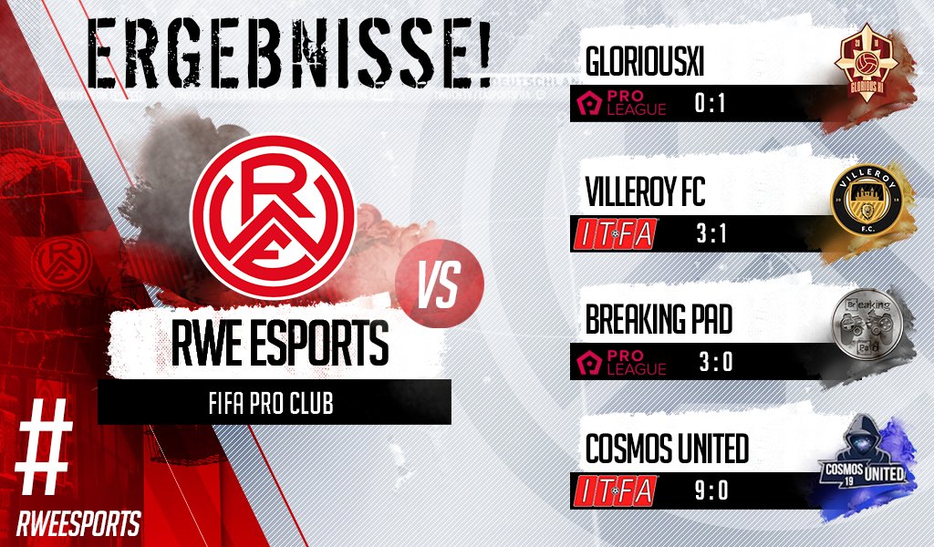 Gestern ging es gut ab! Den Auftakt machten unsere Jungs mit einem imposanten 9:0 gegen Cosmos United, worauf ein 3:0 gegen Breaking Pad und ein 3:1 gegen Villeroy FC folgte. Einzig gegen GloriousXI unterlagen unsere Jungs knapp mit 0:1!
🇮🇩 #rweesports 🎮