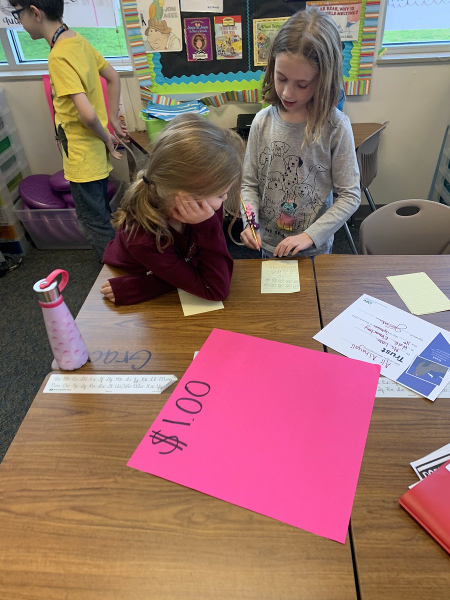 Barnett8214's tweet photo. 2nd graders practicing using different combinations of coins. @WEinKaty @katyisd https://t.co/7gdimO5SlF
