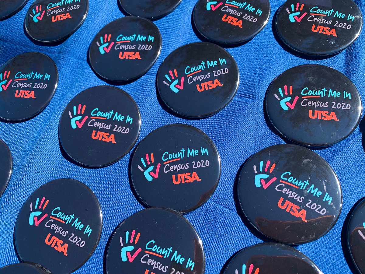 UTSA's tweet photo. There’s still time to stop by the Paseo for our 2020 Census Kick Off! Not sure what the Census is or why you need to participate? Come by and learn! And don’t forget to grab a free churro 😉🤙🏼 #UTSA #CountMeIn https://t.co/7uiH5dW894