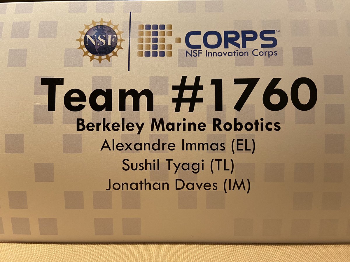 AlexandreImmas's tweet photo. Team #1760 in the NSF i-Corps cohort - program to support innovation to market transition. Looking forward to learn more about your needs in underwater data/inspection/communication! https://t.co/CvvTYMJlvI