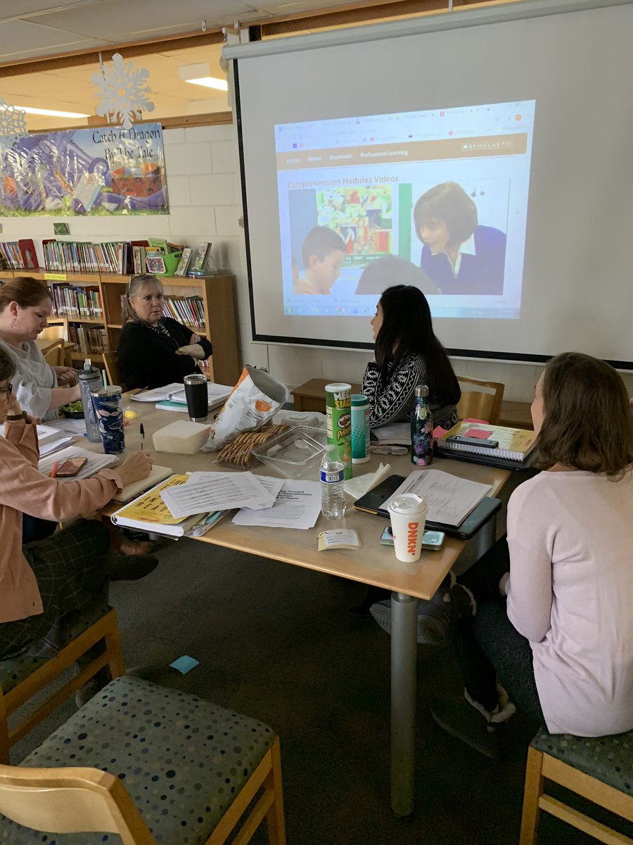 BridgetMcdonal's tweet photo. These dedicated @FischerD205 teachers spent their lunch discussing and watching strategy videos to help support their students comprehension skills! @DrJanrichardson thanks for your amazing resources! #ignited205 #bookparty #assessdecideguide #nsfgr https://t.co/lX9C0xlBnA