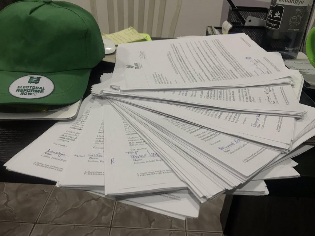 JudeFeranmi's tweet photo. Today, January 23rd, 2020 was eventful for me.
@TBAN_NGR sent out a press statement on our petition on electoral reforms and more than 100 Nigerians in Abuja signed with us letters going to the National Assembly.
On #ElectoralReforms, we must all stand https://t.co/OTgz8BGrk0