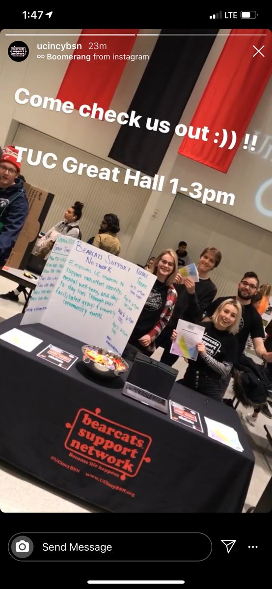 Hey Bearcats!  Come check out the Bearcat Support Network <a href="/UCincyBSN/">Bearcats Support Network</a> now in TUC at the Student Organization Fair, along with all of the other awesome <a href="/uofcincy/">University of Cincinnati</a> clubs and organizations!  There is something here for you!  Come to TUC 1-3 today! @UC_SALD  <a href="/uofcincy/">University of Cincinnati</a> @UCMainStreet ❤️