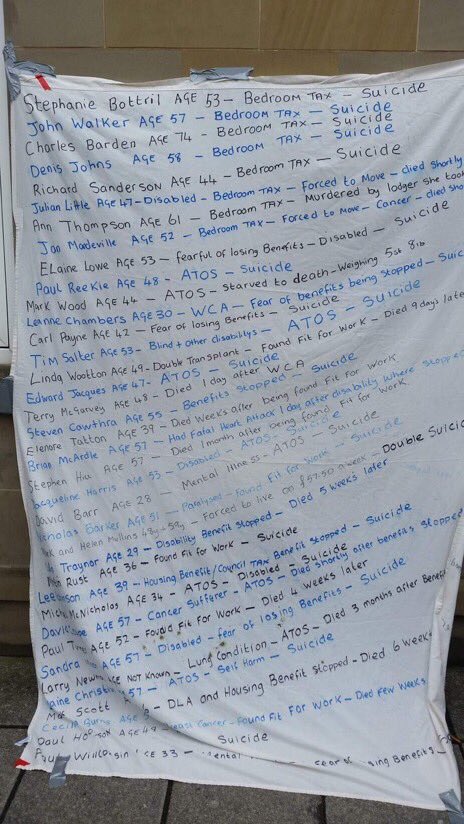 torysmasher's tweet photo. #StateOfTheNorth this is list of austerity victims who have died in Bolton ..state of the north .. you haven’t got a clue https://t.co/wI7GAzwErI