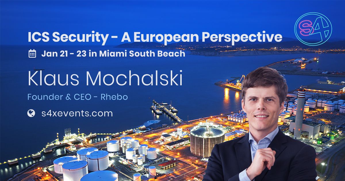 What's going on in ICS security and regulation in Europe? Come to the #S4x20 Main Stage at 14:15 and find out from Klaus Mochalski.