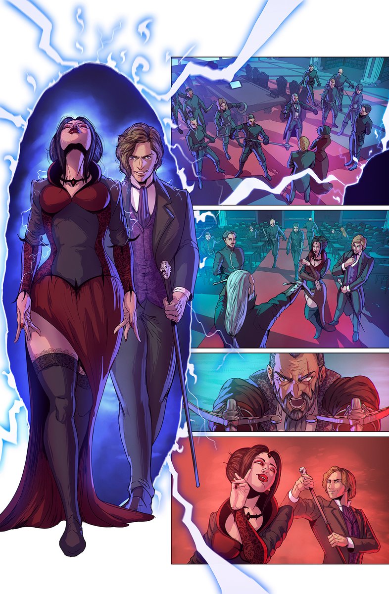 MadCaveStudios's tweet photo. No need to time travel, WOLVENHEART #4 is out now!
Sterling and Sabina make their way to Spain in search of Sterling's brother. Meanwhile, the traitor who caused the fall of Wolvenheart finally gets the gift she's been promised.
#VampireComic #MonsterComic #VictorianEra https://t.co/d7cZzE6e2p
