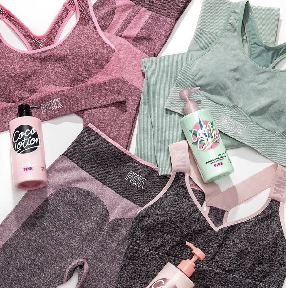 TwentyNinthSt's tweet photo. We're loving these bright colored gym outfits from Victoria's Secret Pink. Going to the gym is a great excuse for buying cute clothes. 😏 https://t.co/aAog0d6qXq