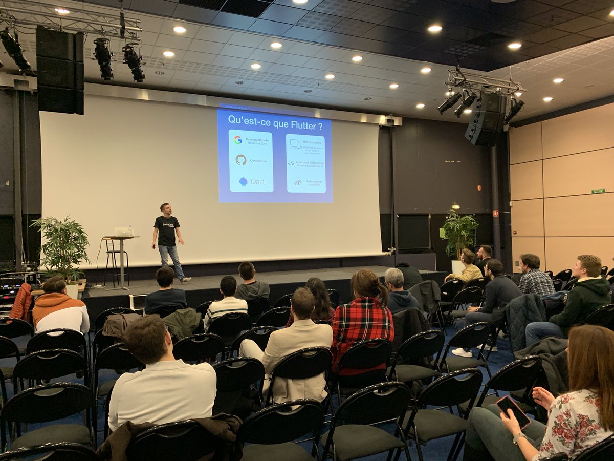 SwiftLille's tweet image. Second talk « On a osé ! Flutter dans une application native » par @Gilloo2Gilloo