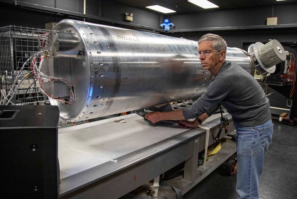 Bill McClintock, PolarNOx co-investigator, monitors a payload test at NASA’s Wallops Flight Facility. Photo credit: NASA/Berit Bland