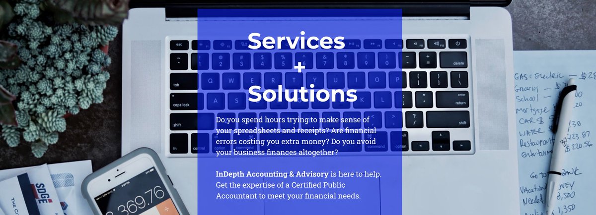 Indepth_finance's tweet photo. We provide bookkeeping, accounting &amp; advisory services to get you out of the back office &amp; back to your business! To learn more about our services visit https://t.co/ErczJdU6FG https://t.co/9HbWOGCQdj https://t.co/Wm82ghcjtk