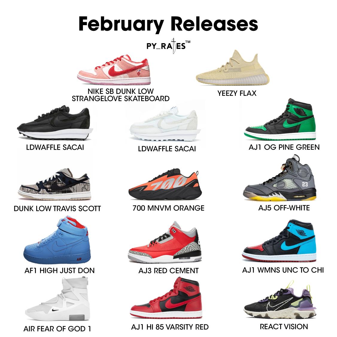 Like we said February is one busy month😳 

What will you be looking to cop? Let us know in the comments below!

Remember we will be restocking Subscriptions to our group tomorrow too, just in time for February.

Please RT &amp; Follow for more info on future drops

#NoMoreSecrets 🏴