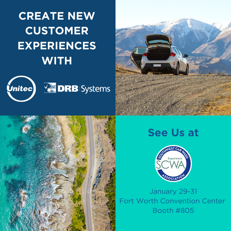 tunneldrb's tweet photo. The SCWA Convention & Expo is next week! See us in Booth 805 to learn how @Unitec_CarWash and DRB Systems can help you #DriveGrowth with solutions, including:
▶️ FastID™ License Plate Recognition
▶️ Uptime Solutions™
▶️ NoPileups™ by DRB Systems
@sw_carwash #scwa2020 https://t.co/c2O37aIaT2