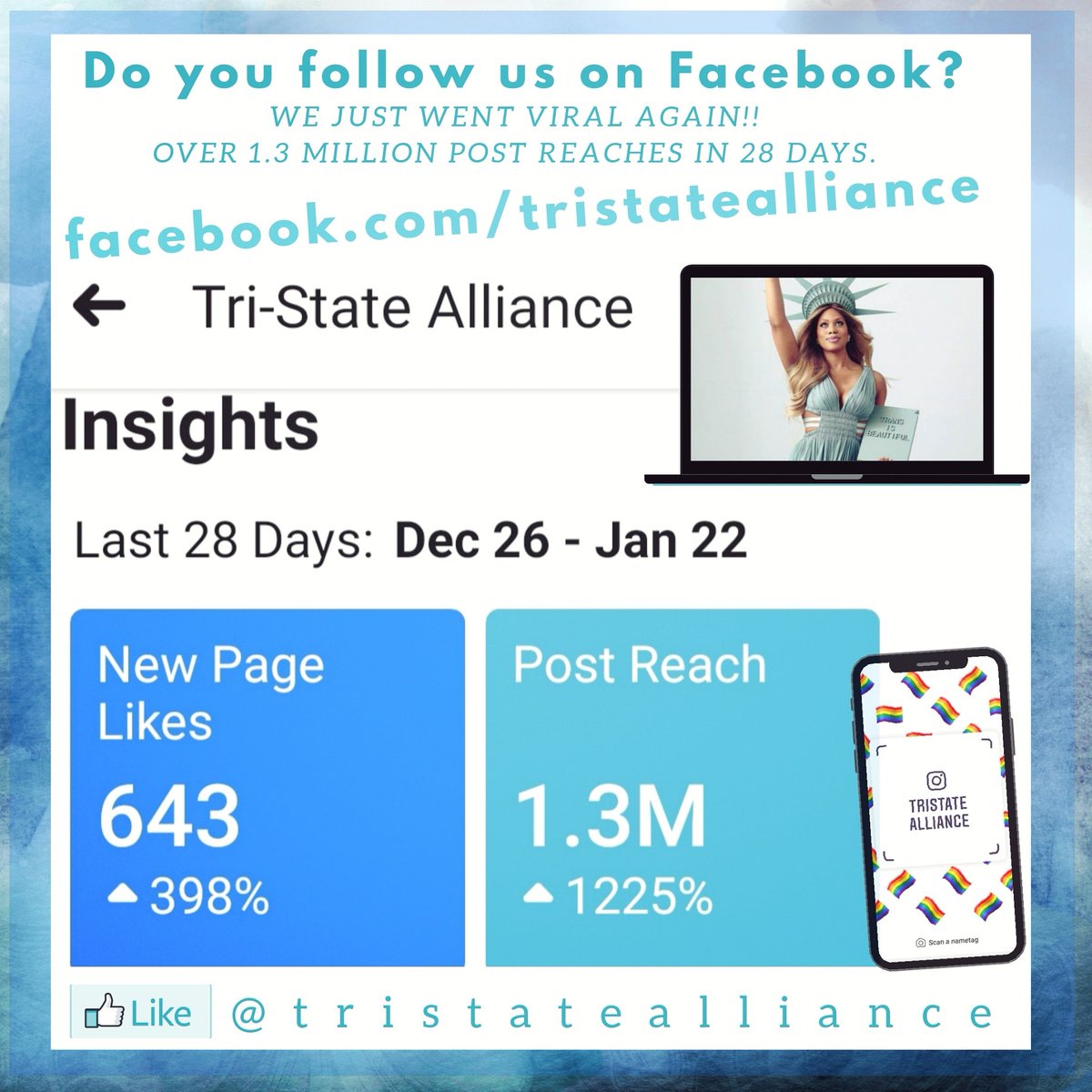 tsalgbtq's tweet photo. 1.3 MILLION post reaches in 28 days.💫 ✊ Do you have a Facebook? Don't miss out- go like our page! https://t.co/kTgrCzCezJ 🤸🏼‍♂️🤸🏼‍♂️ #lgbtqKY #lgbtqIN #lgbtqIL #evansvillein #southwestindiana #lgbtqia #transgender #ace #bisexual #lesbian #gay #pansexual #enby #hotactivism #queerunity https://t.co/jLOcXqCL2p