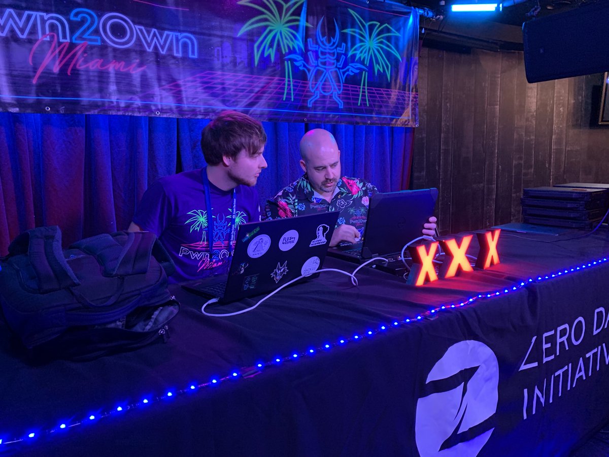 thezdi's tweet image. Confirmed! @ScepticCtf, @brymko, and @bl4ckic3 used a couple of bugs to get code execution on the Triangle Microworks SCADA Data Gateway. They earn $25,000 and 25 Master of Pwn points. That puts them in 2nd place with 87.5 total. #P2OMiami #S4x20