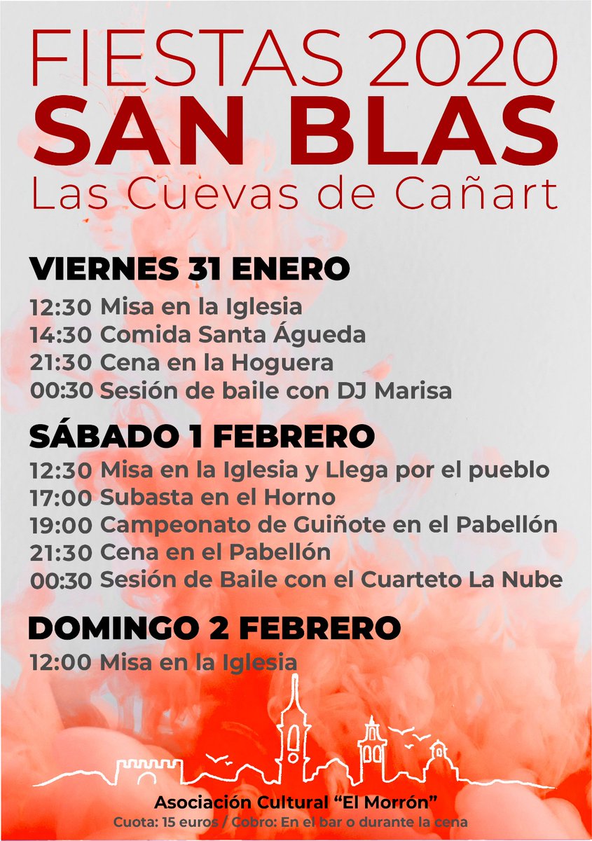 Ahora que las quitanieves nos han despejado el camino ¡ya estamos listos para las Fiestas de San Blas! 🎉
Os dejamos el programa con todo lo que hemos preparado para disfrutar de un gran fin de semana juntos en Las Cuevas de Cañart. 
¡Os esperamos la semana que viene! 🔥
