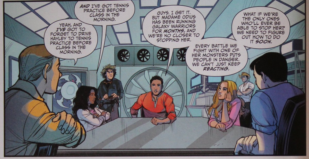 quotes_ranger's tweet photo. Madame Odius has been running Galaxy Warriors for months, and we're no closer to stopping her. Every battle we fight with one of her monsters puts people in danger. We can't just keep reacting.

What if we're the only ones who'll ever be able to stop her?

#BoomStudios https://t.co/mELAFTMAKS
