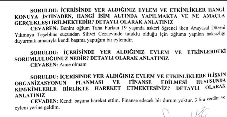 Tarihe geçecek muhteşem bir belge. Siyasal islamcıların boynunda sonsuza kadar takılı kalacak kara bir leke. Melek Çetinkaya’nın ifadesi!