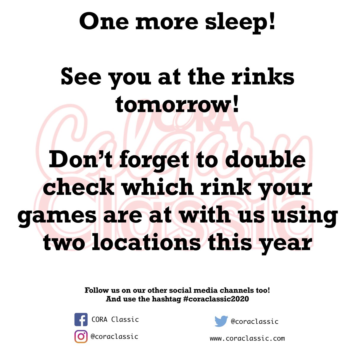 coraclassic's tweet photo. We hope you’ve gotten your skates sharpened for this weekend! Also don’t forget to tag us in your posts over the weekend for them to be shared. Use #coraclassic2020 

#ringette #ringetteab #ringettecanada #ringettecalgary #tournamenttime #playitloveitliveit #monsportmapassion https://t.co/9YNHpM9YZS