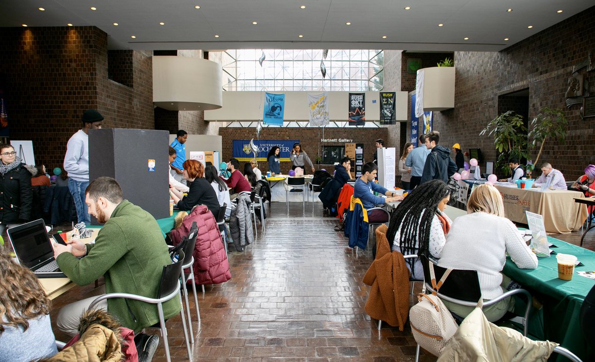 JamalHoltz's tweet photo. .@UofR is a community within a community. It’s our responsibility to leave the City of Rochester — our home during our time here — better than we found it.

@URocSA hosted its 1st Engagement Fair, bringing community partners together with students to serve our neighbors in need. https://t.co/acNhN6YbRe