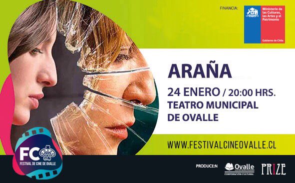 Mañana Viernes 24 de enero a las 20:00 hrs. exhibimos la película "ARAÑA" de Andrés Wood, en el Teatro Municipal de #Ovalle <a href="/tmo_chile/">TMO</a> 

Entrada liberada., 
¡te esperamos! 
Retiro de entradas en:
ccmo.cl/trainers/ <a href="/DiarioOvalleHoy/">OvalleHOY</a>