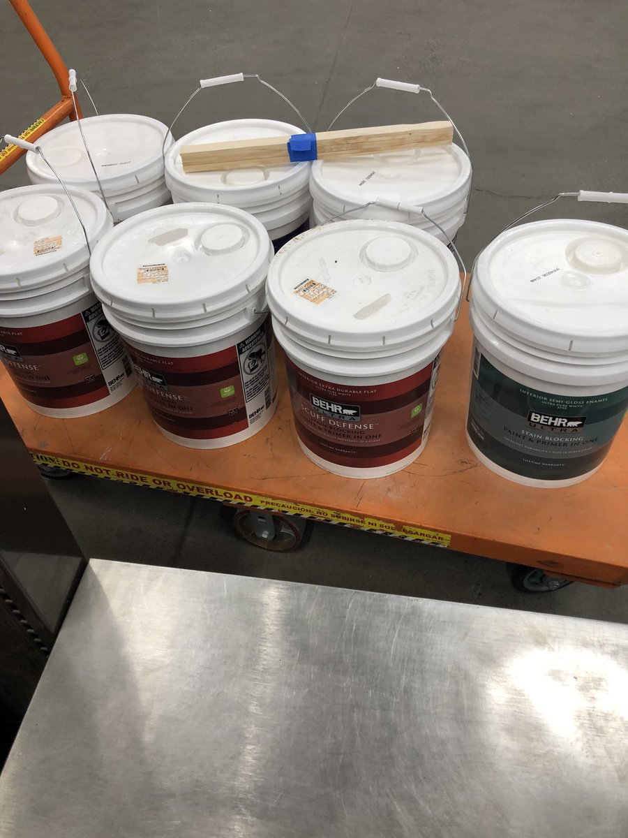 BehrJz's tweet photo. Closed out the day with three 5’s of scuff defense, three 5’s of 558, and one 5 of 3750 for one of my new pro customers. @BehrPaint @HomeDepot #scuffdefense #ultrawhite https://t.co/vCxIXHWgp0