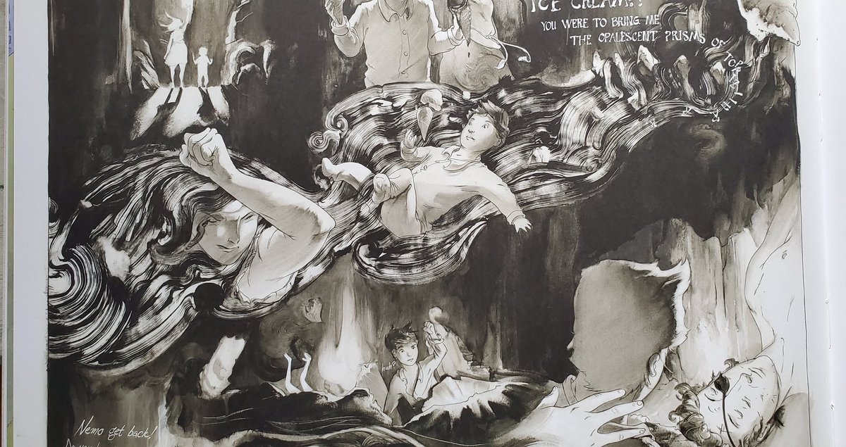 grimwilkins's tweet image. TBT my contribution to the gigantic Nemo: Dream Another Dream book, published by @LocustMoon 

The digital file is on an old computer, so I took pictures from the book itself. The book is bigger than any table in my house