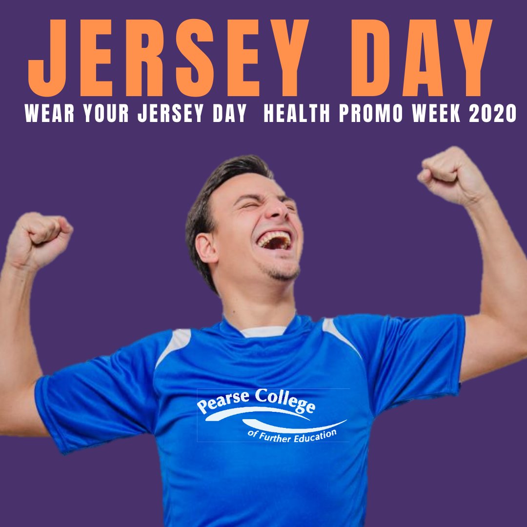 PearseCollege's tweet photo. Don't forget tomorrow is wear your jersey to college day! #TeamPearse #ChoosePearse #PearseDailyChallenge #CDETB #PearseHealthPromoWeek #thisisFET https://t.co/cTYmJ5us9S