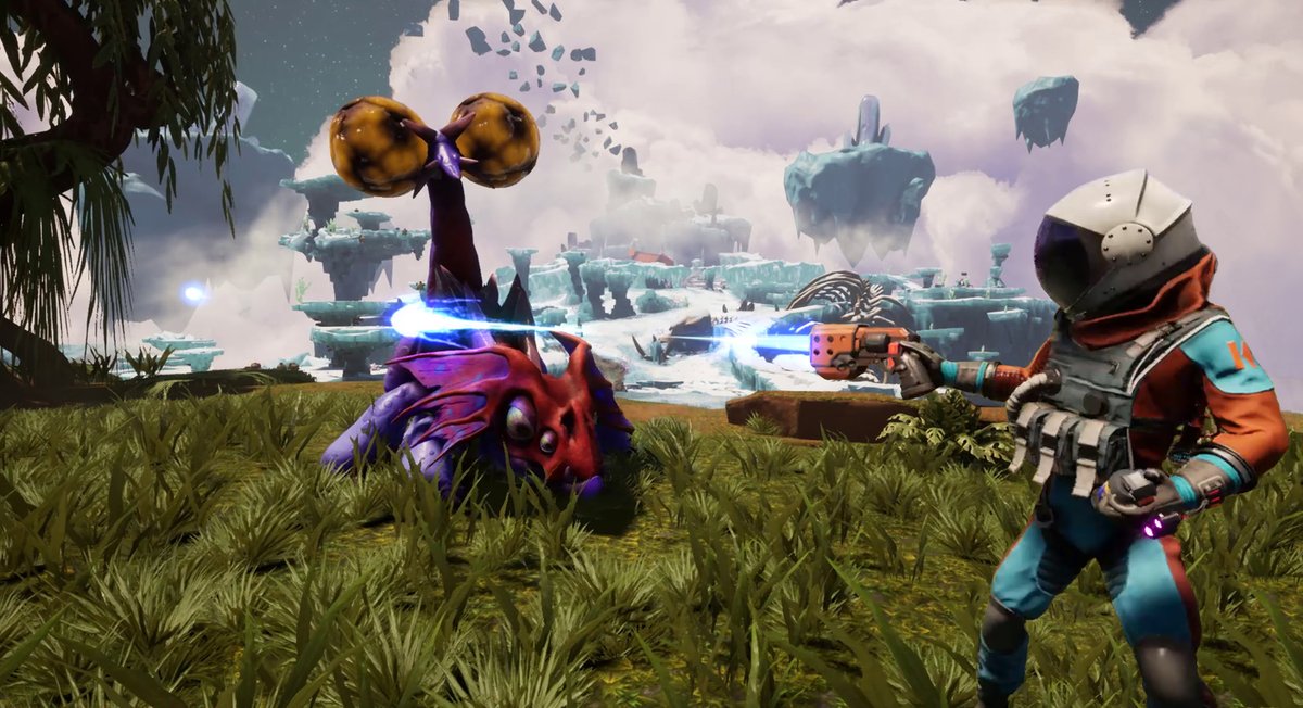 akibaspace's tweet photo. É hora de explorar um planeta novo, curiosamente colorido e bem iluminado! 

Mergulhe em Journey To The Savage Planet! Saiba mais e confira o trailer em >> 
https://t.co/q9mRaB7zQu https://t.co/2UpAesud7R