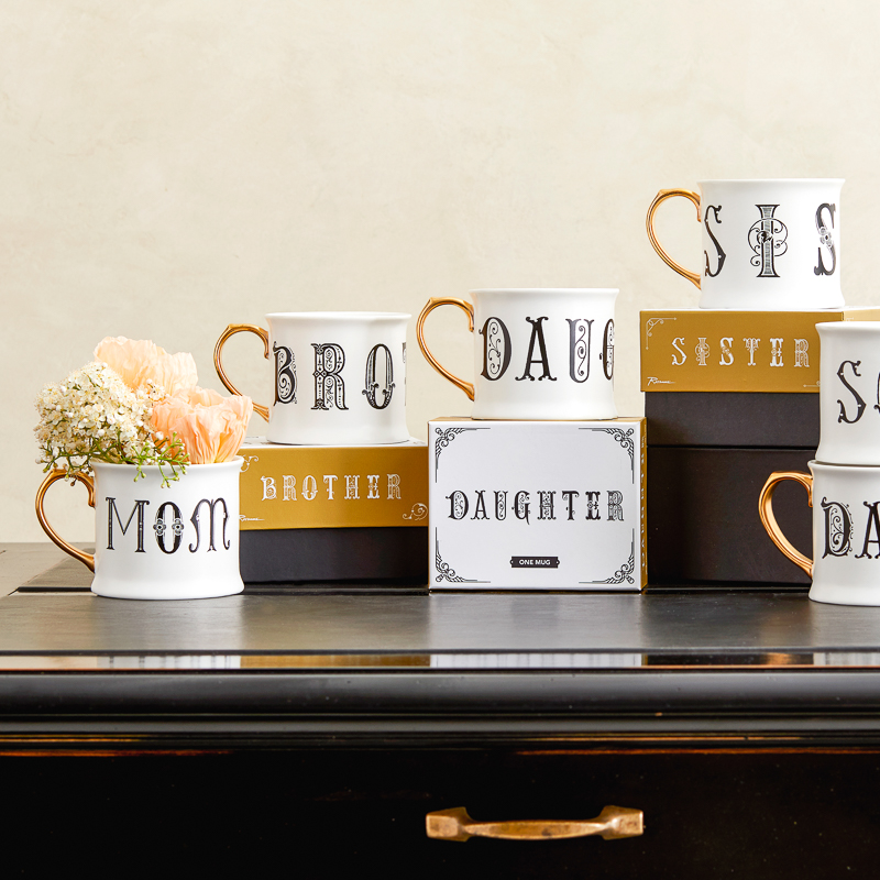 These Victorian style porcelain mugs with gold details are part of <a href="/RosannasTable/">project Lead</a>'s  Lithographie Collection. These stunning mugs will dress up your gift sections and attract your customers with its stunning simplicity. Booth # 3214