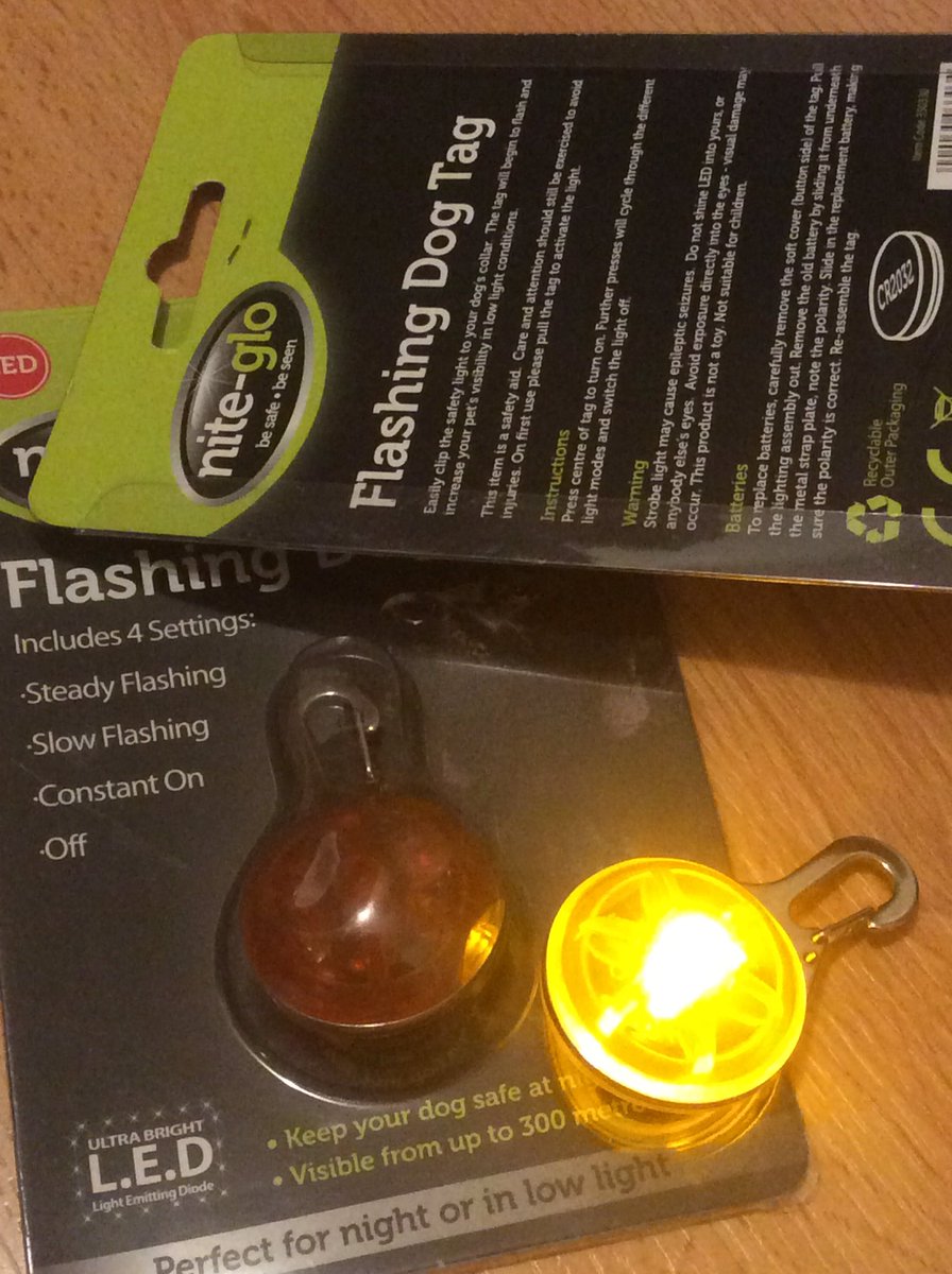 jointhewater's tweet photo. These dog tag lights from B&amp;M were a good buy.

I clipped one to a bikini top strap (the clip is really strong), so it was submerged most of the time, but the light still works so it seems they are waterproof 💦 

The little battery is replaceable too👍🏊‍♀️❄️

#swimkit https://t.co/Tykl4duOrk