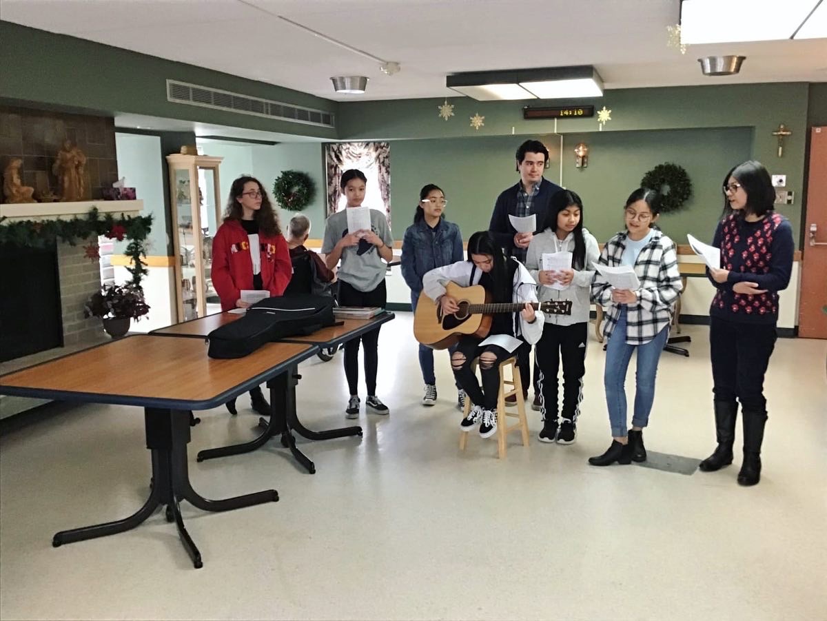 cathedralwpg's tweet photo. On January 18, 2020, the Level 8 students shared their gifts &amp; time by singing carols to the residents at Holy Family Home for Ukrainian/Orthodox Epiphany of the Christmas season. https://t.co/xa9pdLros8