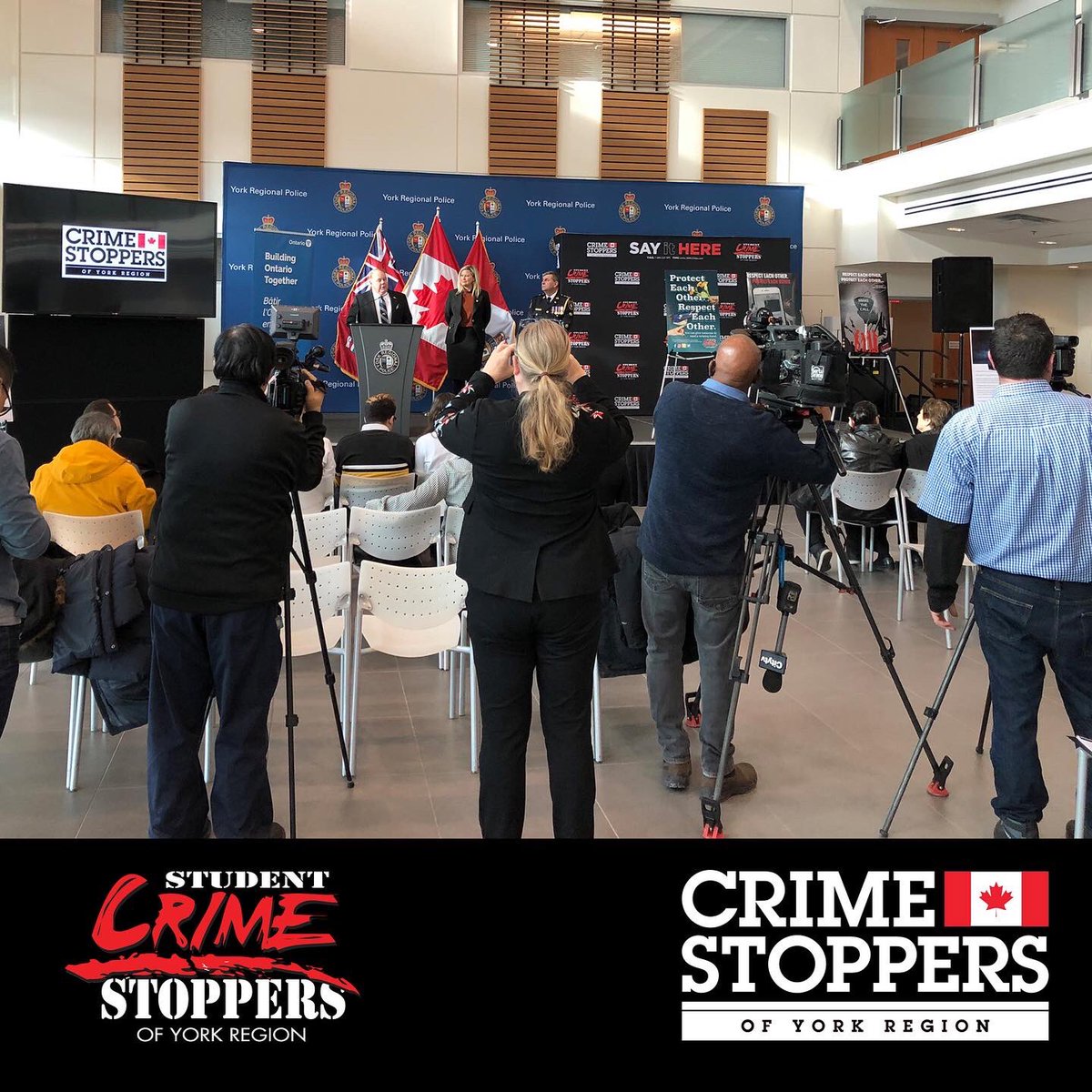 Thank you to the tremendous support from the media, our police partner @yrp and the Ontario Government for making this years Crime Stoppers of York Region press conference such a success.