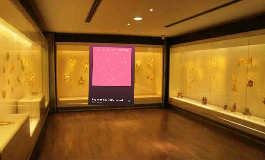 jkmoongi's tweet photo. Ya vieron que BWL está en el museo del oro en Bogotá? 

#OroBTSColombia https://t.co/9NQmCLZcd1