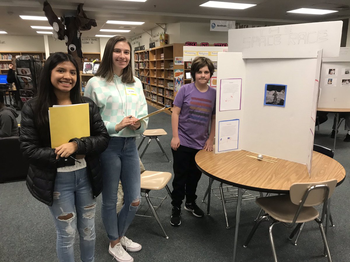 National History Day project presentation at Wood Middle School. Thank you IB History students for helping judge ! #TheRockvilleWay