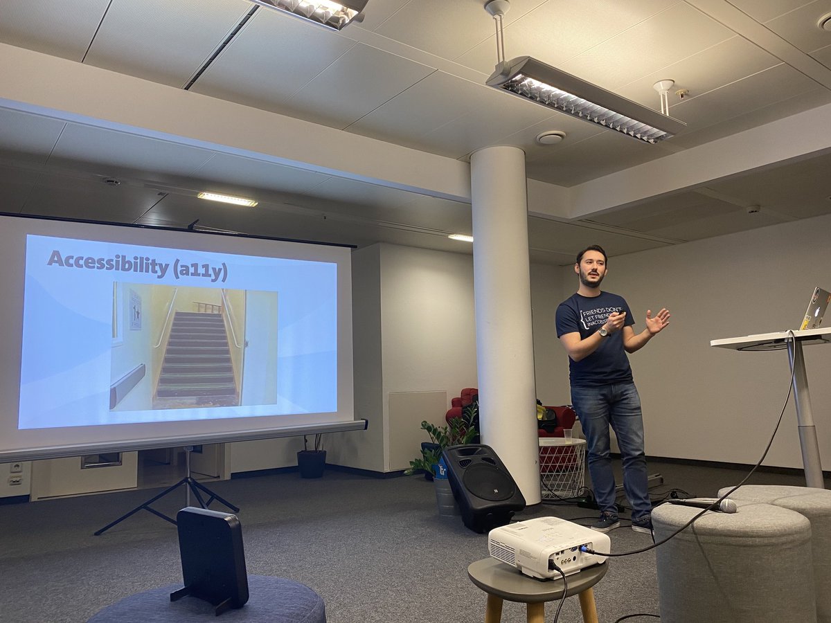 A person giving a talk in a conference