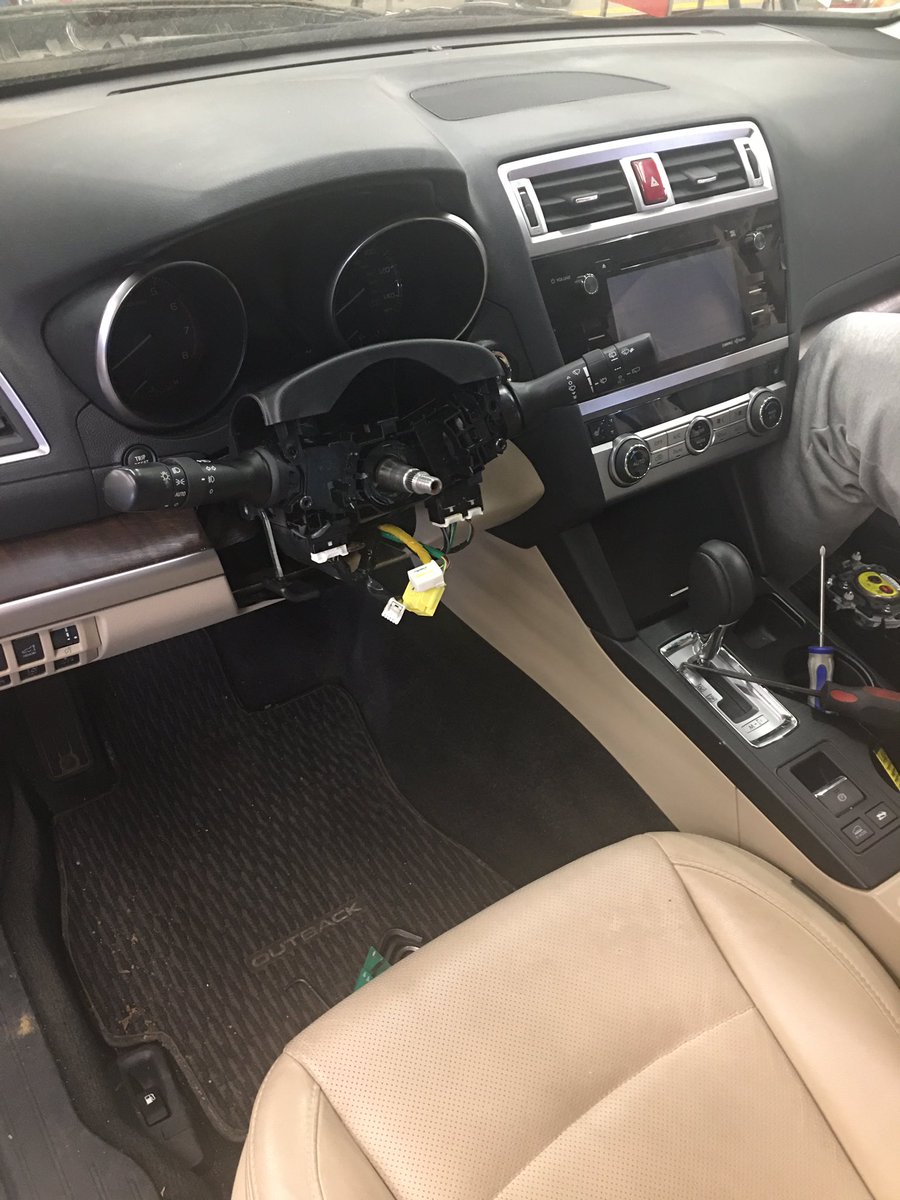 HCC_AST's tweet photo. Using the vehicles that @subaru_usa, donated us this summer, to learn to remove airbags, steering wheels, and clock springs.  Every student in class gets to attempt this task. https://t.co/FTWVDyGWh7
