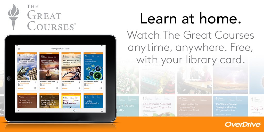 a graphic illustration of a tablet featuring The Great Courses streaming video graphics