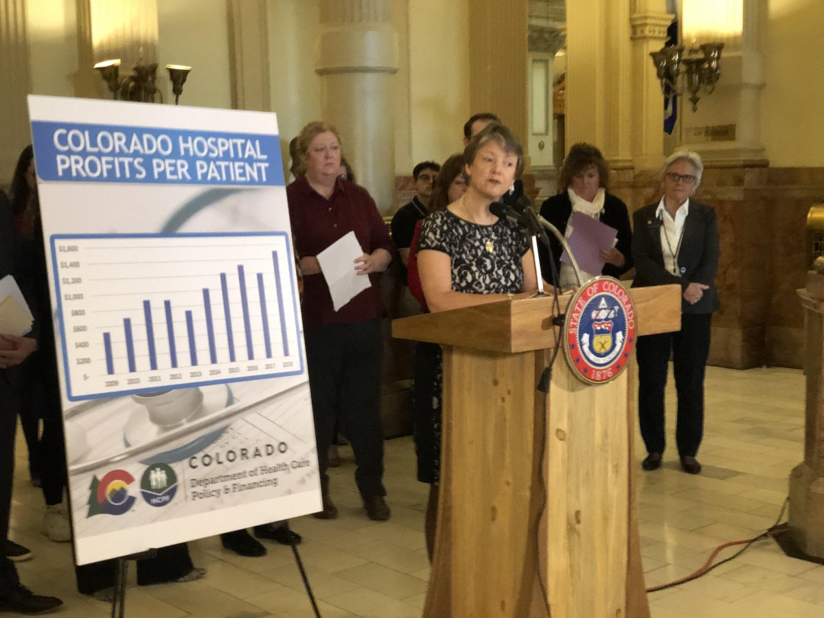 CHCPF's tweet photo. At today's Cost Shift Analysis event at the capitol Pam White from Longmont tells her story of paying more for health insurance than for her mortgage during her fight with breast cancer. 

Read the Colorado Cost Shift Analysis Report released today: https://t.co/3mzvNpDCEF https://t.co/xwVhxv9XqW