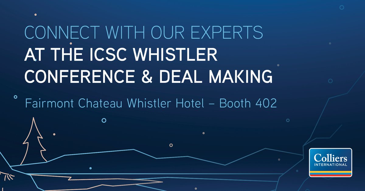 thisis_sar's tweet photo. The Whistler 2020 ICSC Conference is fast approaching! Visit Colliers experts on January 27 &amp; 28 at Booth 402 and find out how we can help accelerate your success. https://t.co/8zUjrSxdFf #ICSC2020 #ColliersCanada https://t.co/bekBEFXJjd
