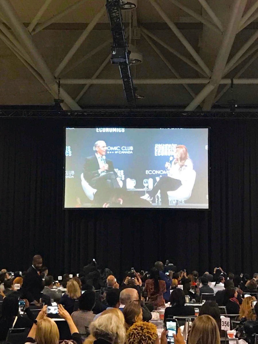 BlueSky_Com's tweet photo. It was an honour for us to attend @barackobama’s keynote speech on the “Future of Work” in Toronto today. The event was organized by @economicclubca &amp; The Global Institute for Conscious Economics. https://t.co/lRTzp8ZOCe