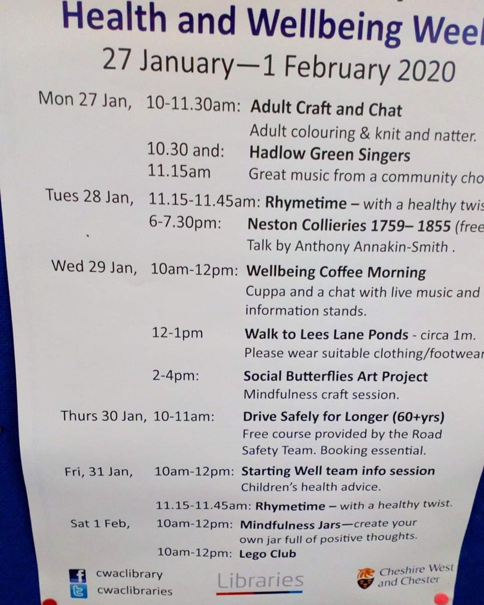 AspireCareHome's tweet photo. FYI π Neston Library
@nestonlocalmag
Health and wellbeing week
#Carehome #Manager #wirral #cheshire #northwest #Dementia #kloes #Outstanding #Consultants #elderlycare #wellbeing #cheshirewest https://t.co/73q6pHegTT