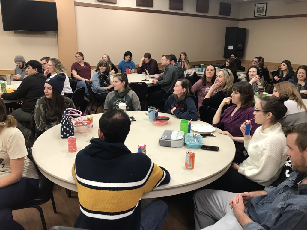 EducationUnbc's tweet photo. #UNBCED Student Led Potluck lunch. Comfort food at it’s finest. Thank you to everyone who came and brought food. Thank you Teacher Candidates for organizing this event. #studentled #unbced #community https://t.co/7Tim7lzA5a