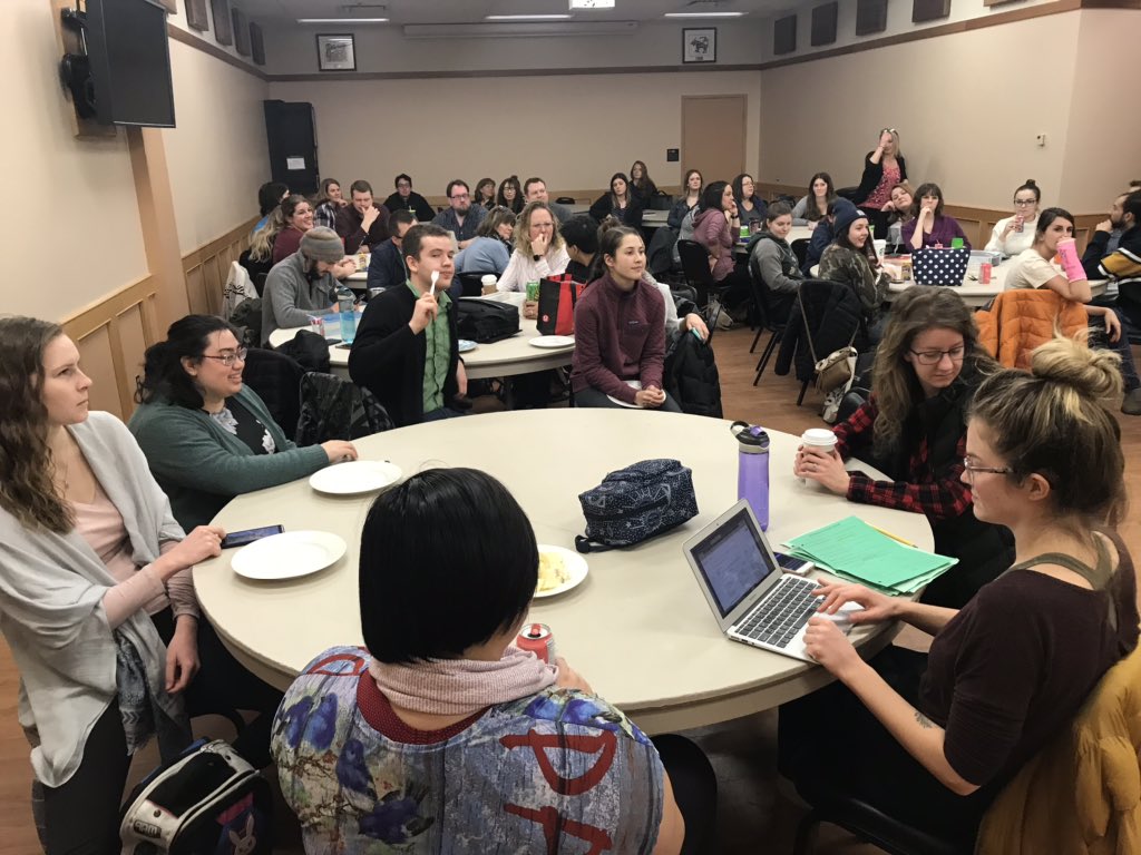 EducationUnbc's tweet photo. #UNBCED Student Led Potluck lunch. Comfort food at it’s finest. Thank you to everyone who came and brought food. Thank you Teacher Candidates for organizing this event. #studentled #unbced #community https://t.co/7Tim7lzA5a