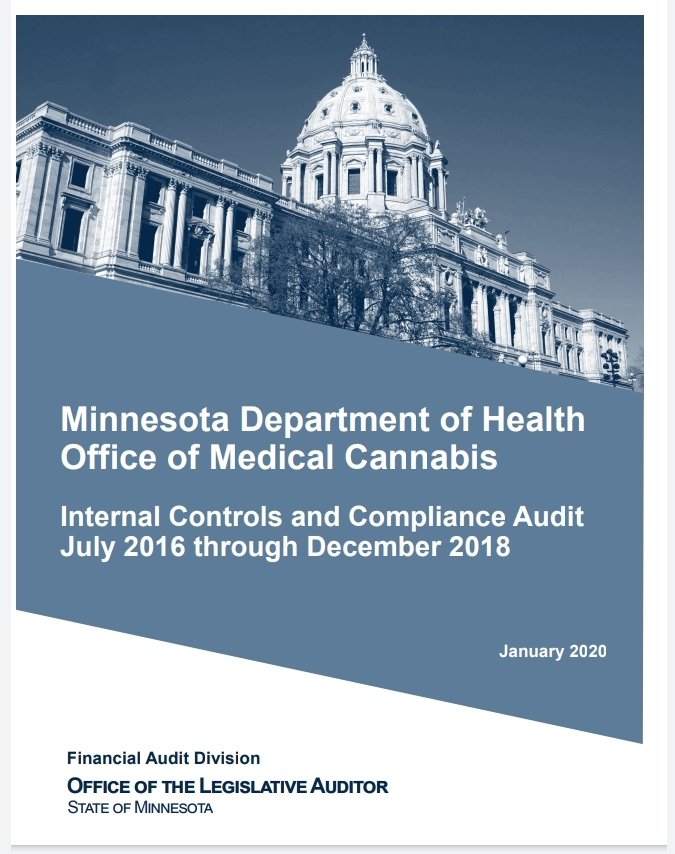 valuation420's tweet photo. "... the Minnesota Department of Health’s internal controls were generally not adequate to safeguard financial assets and ensure compliance with selected legal requirements for the medical cannabis program."
#CannabisNews #MedicalCannabis

https://t.co/JP7u9MKWHU https://t.co/Jl8kHhMaqh