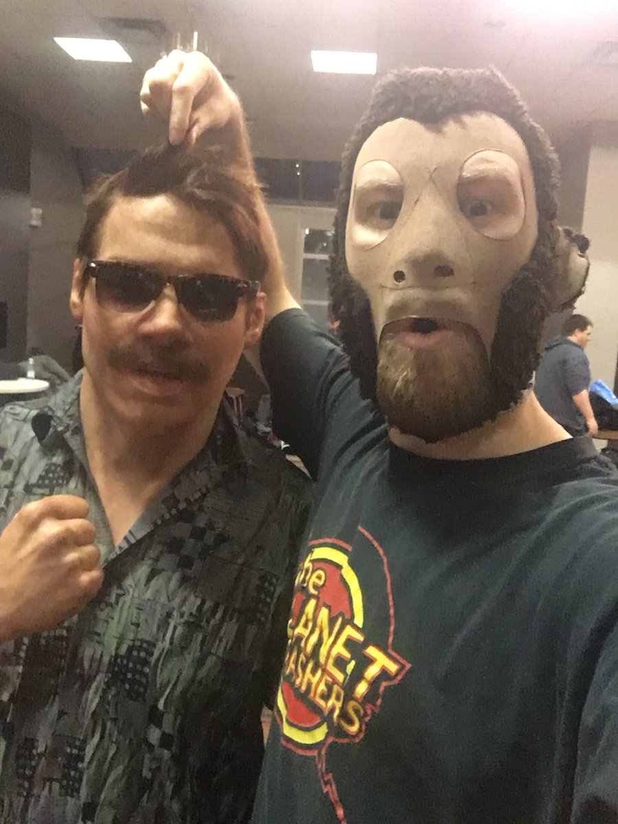 PWSpaceMonkey's tweet image. Look who Monkey found helping out at #C4Wrestling!

#MonkeySelfie🚀🐒 with @TonyTrollAdams!!