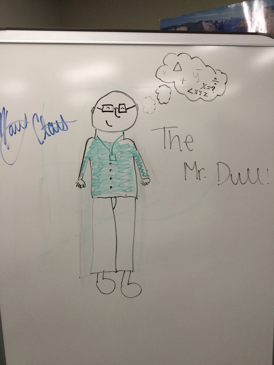 thedullguy's tweet photo. Add me to the list of teachers on here who have been immortalized in living Expo-Marker color. I feel kind of loved. #timelymessage #definitearticle #teacherlife #mathart https://t.co/qhmLg7P3Qk