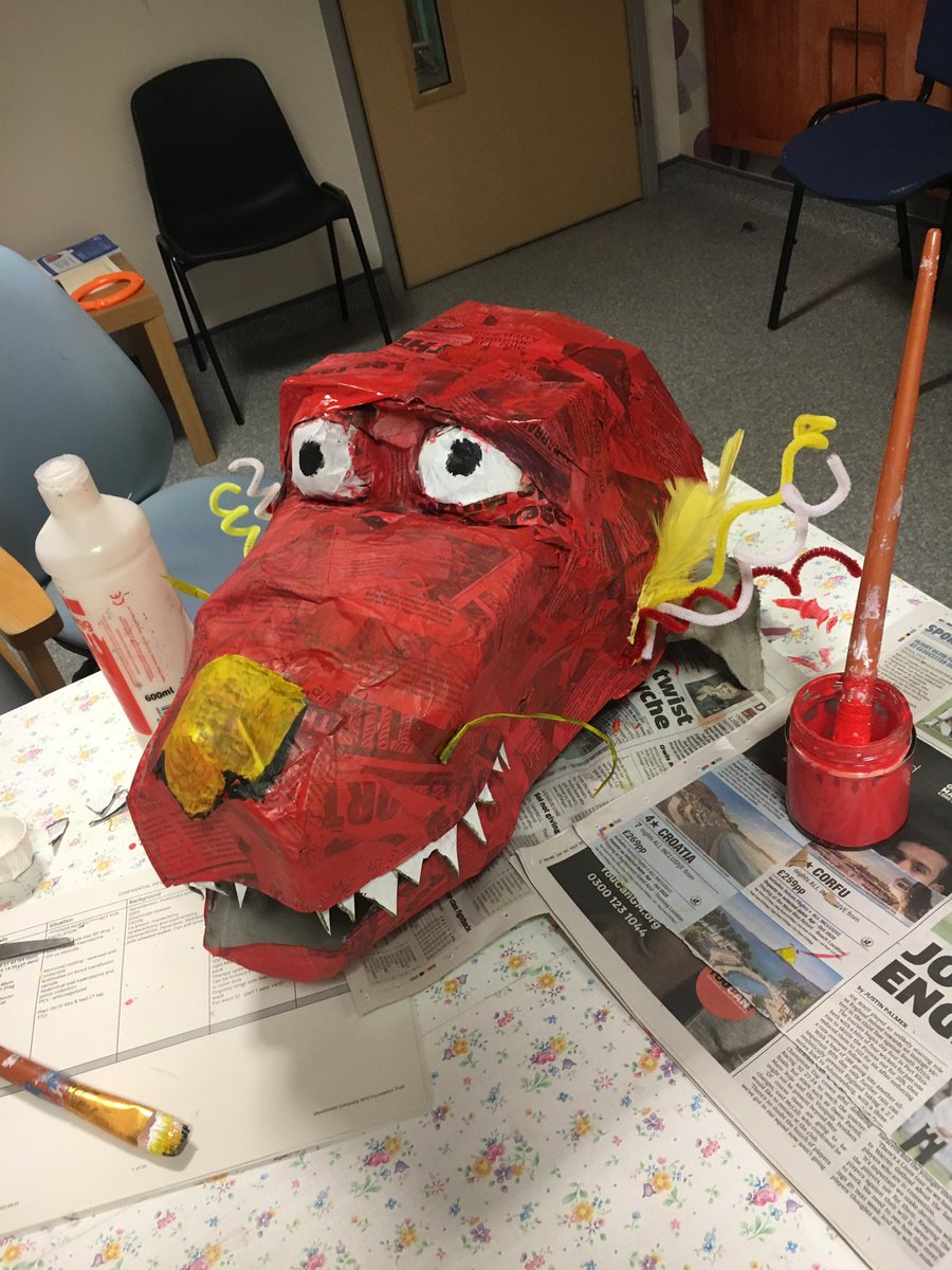 Our #TherapeuticActivityCoordinators are getting ready for #ChineseNewYear on Saturday 🐉  Connor from <a href="/Ward_6_MRI/">Ward 6</a> has been making this paper mache dragon with his patients 🎨 they are hoping it will look a bit more reptilian when it’s finished 😆❤️ #BigRedDog #YearoftheRat 🐀 ER