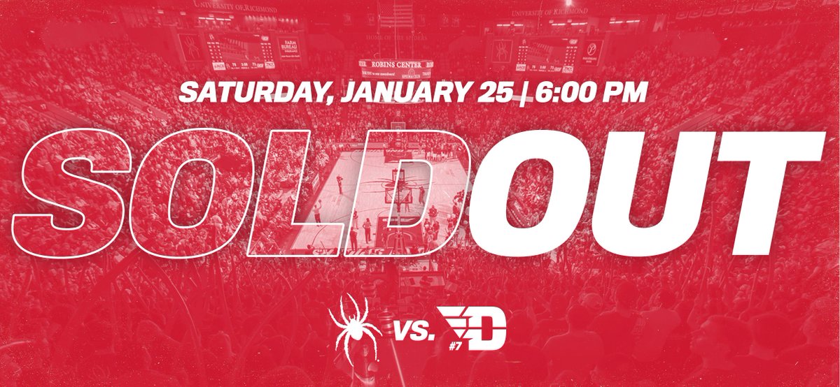 SpiderMBB's tweet photo. 👏👏👏 Spiders fans! 

Saturday's game vs #7 Dayton is SOLD OUT! Spider Brews too! #OneRichmond 

https://t.co/pftEVVEUp8 https://t.co/cLGc97g31g